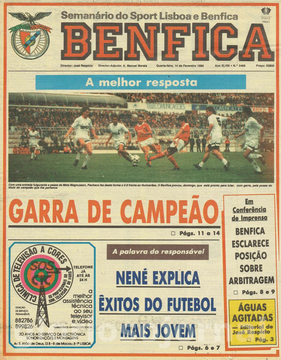 jornal o benfica 2469 1990-02-14
